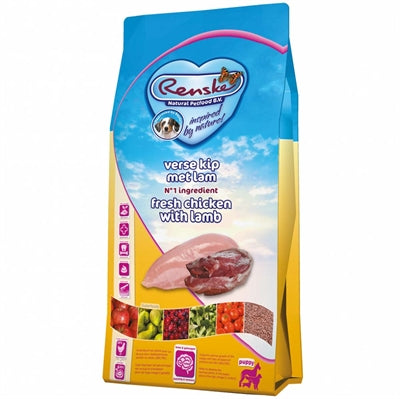 Renske Super Premium Welpe Huhn Lamm Detailansicht – Welpenfutter-Kroketten