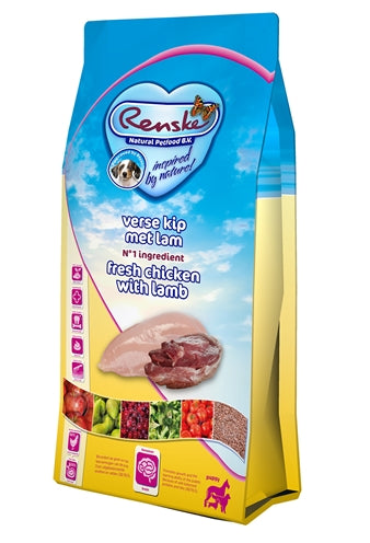 Renske Super Premium Welpenfutter Huhn Lamm Verpackung – Trockenfutter für junge Hunde