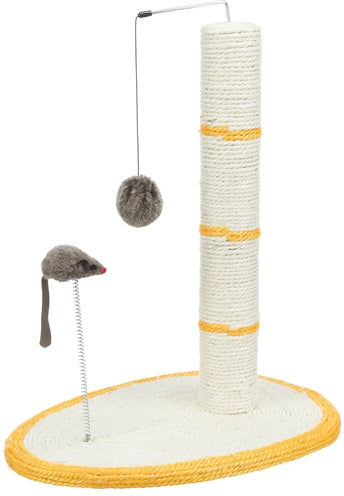 Trixie Scratch Me Kratzbrett creme – Seitenansicht mit Wellpappe