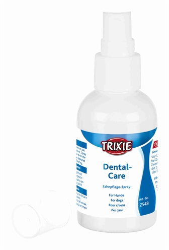 Trixie Hunde-Zahnspray Rückseite mit Anwendungshinweisen