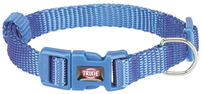 Trixie Premium Halsband blau für Hunde, Verpackung mit Größentabelle