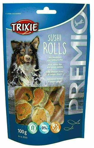Trixie Premio Sushi-Rollen für Hunde, weiche Snacks mit Fisch und Hühnchen