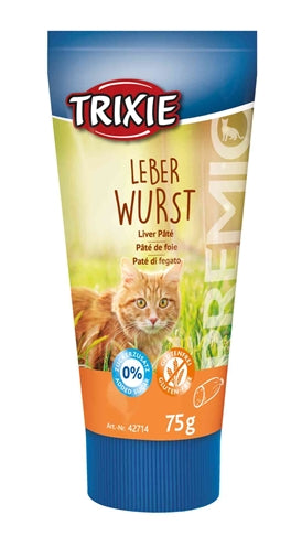 Trixie Premio Leberwurstpastete für Katzen, cremiger Soft-Snack als Katzenbelohnung