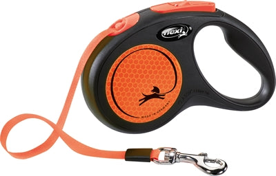 Flexi New Classic Neon Rollleine Orange – Hund an flexibler Leine