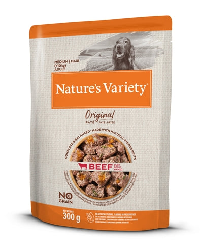 Nature’s Variety Original Medium/Maxi Pouch Rind getreidefrei – Nassfutter für große Hunde