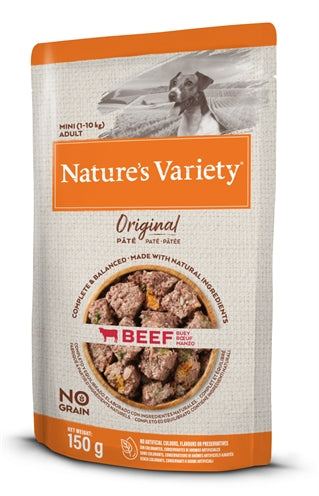 Nature’s Variety Original Mini Pouch Rind – Getreidefreies Nassfutter für kleine Hunde