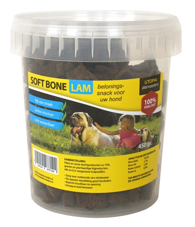 Utopia Animal Soft Bones Lamm – Weiche Hundeknochen-Snacks mit Lammfleisch zum Kauen