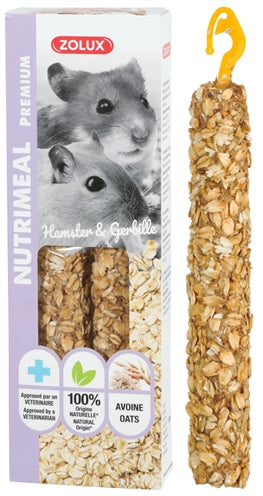 Zolux Nutrimeal Stick Hamster Hafer – Knusprige Hafer-Knabberstangen für Hamster