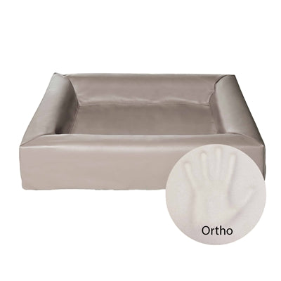 Bia Ortho Hundebett taupe Seitenansicht orthopädische Polsterung für Gelenke
