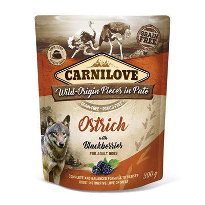 Carnilove Hundefutter mit Strauß und Brombeeren – getreidefreies Nassfutter