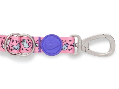Morso verstellbare Hundeleine Süßer Tweet Rosa recycelt Detailansicht Karabiner Ringe