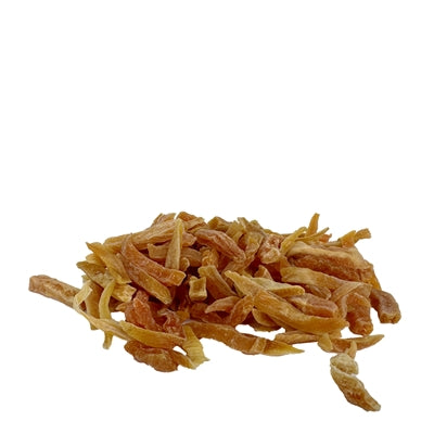 I Am Süßkartoffel Kauartikel Nahaufnahme – veganer Hundesnack Süßkartoffelstreifen Detail