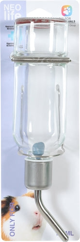 Zolux Neolife Trinkflasche Glas Meerschweinchen Blau – Glastränke Nager tropffrei Käfig befestigen