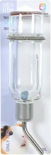 Zolux Neolife Trinkflasche Glas Meerschweinchen Blau – Glastränke Nager tropffrei Käfig befestigen