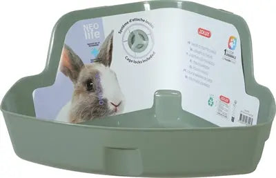 Zolux Neolife Ecktoilette Kaninchen Detailansicht – Nagertoilette grün herausnehmbar Nahaufnahme