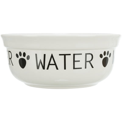 Trixie Trinkschale Hund Keramik Weiss Schwarz Nahaufnahme – standfester Wassernapf Hund Detail