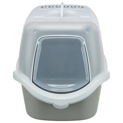 Trixie Kattenbak Vico Open Top Met Kap Lichtgrijs / Wit