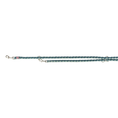 Trixie Cavo Leine Petrol Salbeigrün Detailansicht – runde Führleine Hund blau grün zweifarbig seitlich