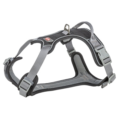 Trixie Hundegeschirr Premium Active Schwarz Detailansicht – Sportgeschirr Hund aktiv schwarz seitlich