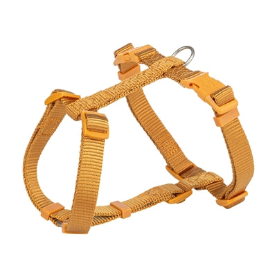 Trixie H-Rig Geschirr Curry Gelb Nahaufnahme – gepolstertes Hundegeschirr currygelb Stoff Detail