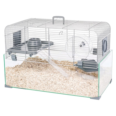 Zolux Nagetierkäfig Panas grau – Kleintierkäfig Hamster Maus Etagen Laufrad Zubehör komplett