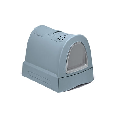Imac Katzenklo Zuma 2nd Life mit Schublade in Avio Blau – recyceltes Katzentoilette