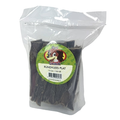 Petsnack Fleischplatte Detailansicht – getrocknete Fleischstreifen Hundesnack Nahaufnahme