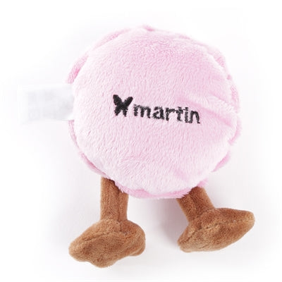 Martin Macaron Plüsch Detailansicht – weiches Katzenspielzeug in Macaron-Form Nahaufnahme