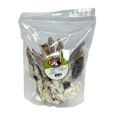 Petsnack Kaninchenohren mit Fell Detailansicht – natürlicher Kausnack Nahaufnahme