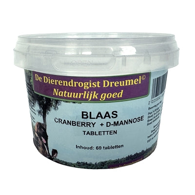 Dierendrogist Cranberry D-Mannose Tabletten Verpackung – Blasengesundheit Hund und Katze
