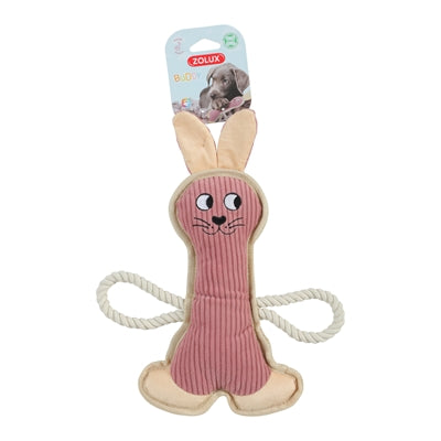 Zolux Buddy Kaninchen Rosa Detailansicht – kuscheliges Plüschspielzeug für Hunde und Katzen