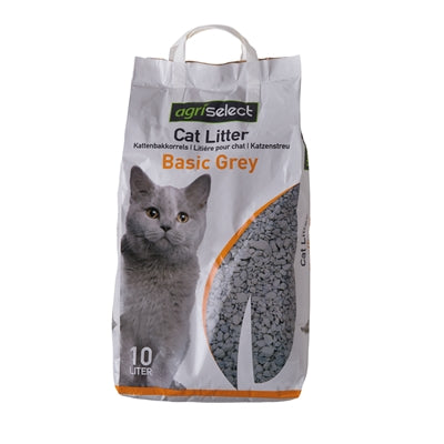 Agriselect Basic Grey Katzenstreu klumpend, Frontansicht Verpackung