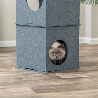Trixie Katzenhaus Nele grau Filz Innenansicht Liegfläche