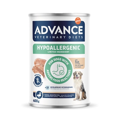 Advance Veterinary Diet Nassfutter für Hunde hypoallergen mit Ente – Spezialdiät bei Futtermittelallergien