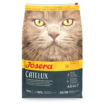 Josera Catelux Katzenfutter mit erhöhtem Ballaststoffgehalt Rückseite Zusammensetzung