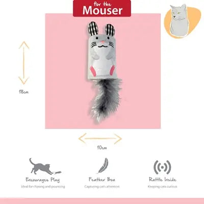 Happy Pet Tabby Patch Maus Klappern Und Rollen Grau