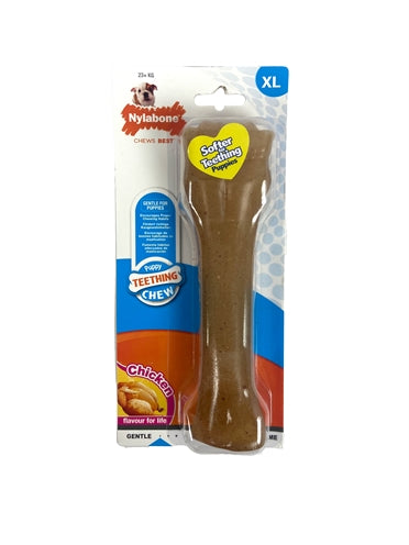 Nylabone Puppy Chew Huhn Welpen-Kauknochen Verpackung und Größeninfo