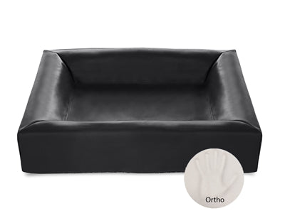 Bia Bed orthopädischer Hundekorb schwarz Kunstleder druckentlastend 60x50cm