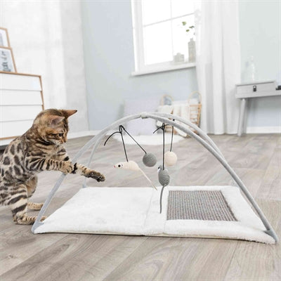 Trixie Kratzmatte Mit Seilspielzeug Grau
