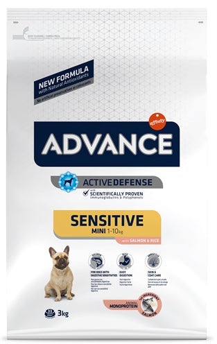 Advance Mini Sensitive Hundefutter kleine Rassen Kroketten Nahaufnahme