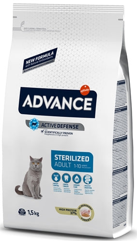 Advance Trockenfutter sterilisierte Katze mit Truthahn Frontansicht
