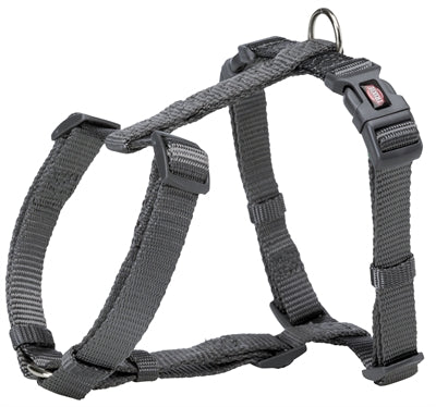 Trixie Premium H-Geschirr für Hunde grau, verstellbares Nylon-Brustgeschirr