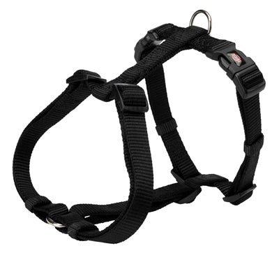 Trixie Premium H-Geschirr für Hunde schwarz, verstellbares Nylon-Brustgeschirr