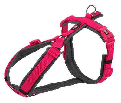 Trixie Premium Trekking Hundegeschirr fuchsia grau, verstellbares Brustgeschirr