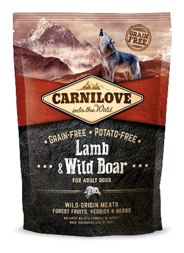 Carnilove Lamm und Wildschwein Trockenfutter für erwachsene Hunde, getreidefreies Hundefutter