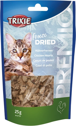 Trixie Premio gefriergetrocknete Hühnerherzen Katzensnack naturbelassen