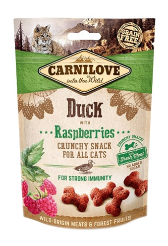 Carnilove knuspriger Katzensnack Ente und Himbeere getreidefrei
