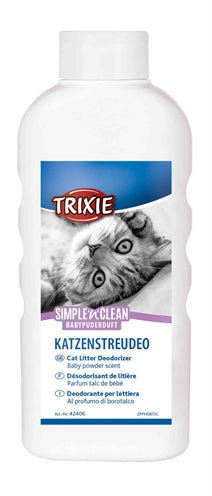 Trixie Simple'n'Clean Katzenstreu-Deo Babypuder – desodorierendes Streupulver für Katzenklo