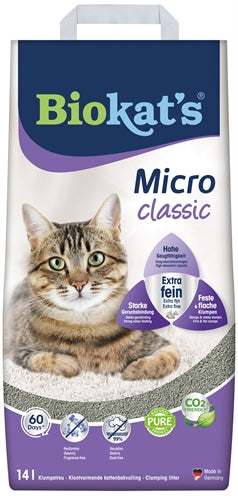 Biokat's Micro Classic Katzenstreu – klumpende Feinstreu für Katzen