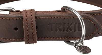 Trixie Hundehalsband rustikales Leder – Detailansicht Lederstruktur